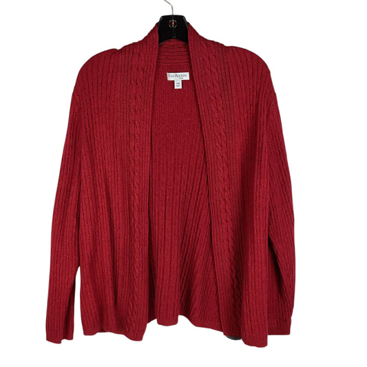 Sweater Cardigan By Kim Rogers In Red, Size: Xlp