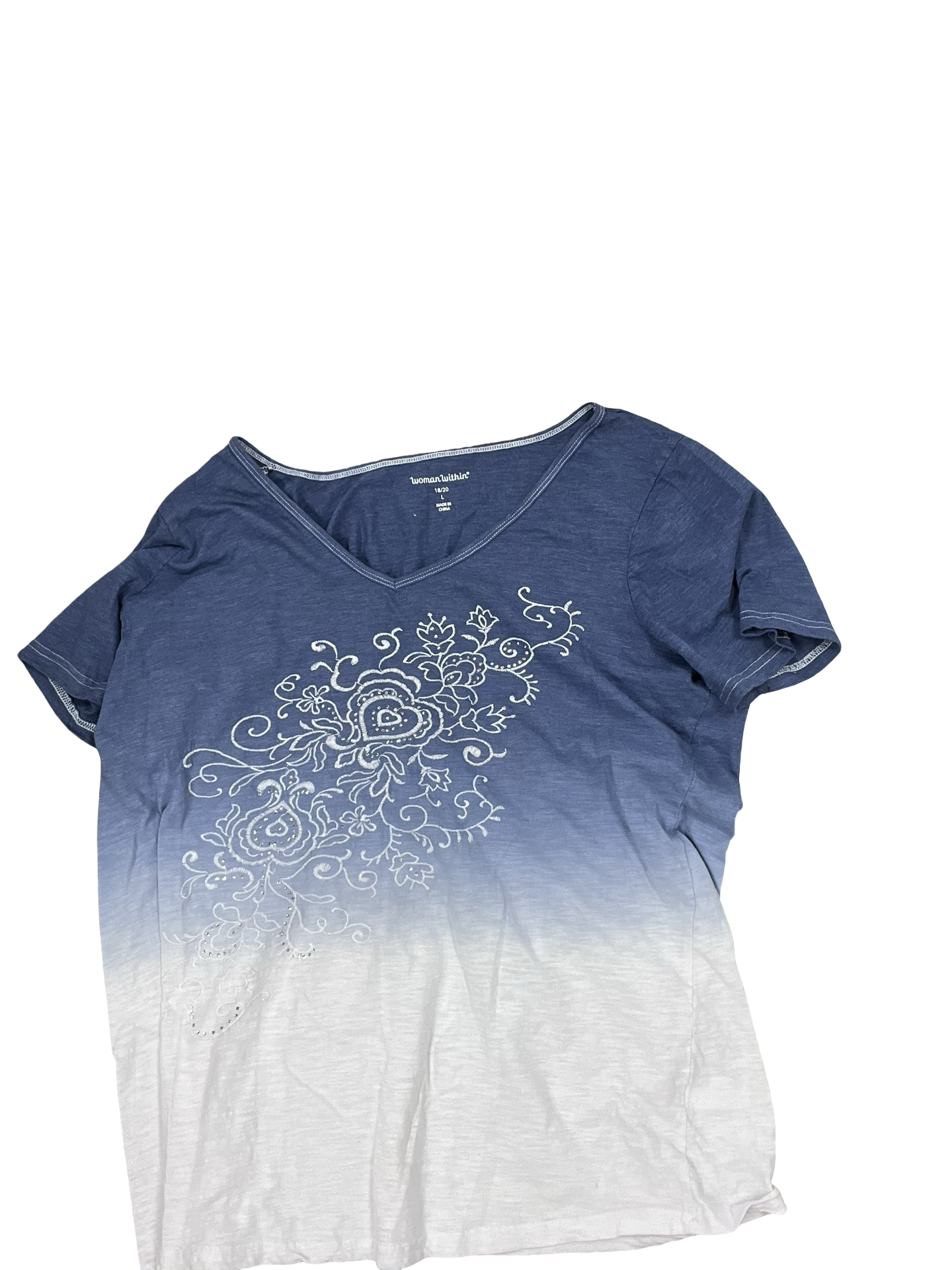 Top Ss By Woman Within In Blue, Size:Xl