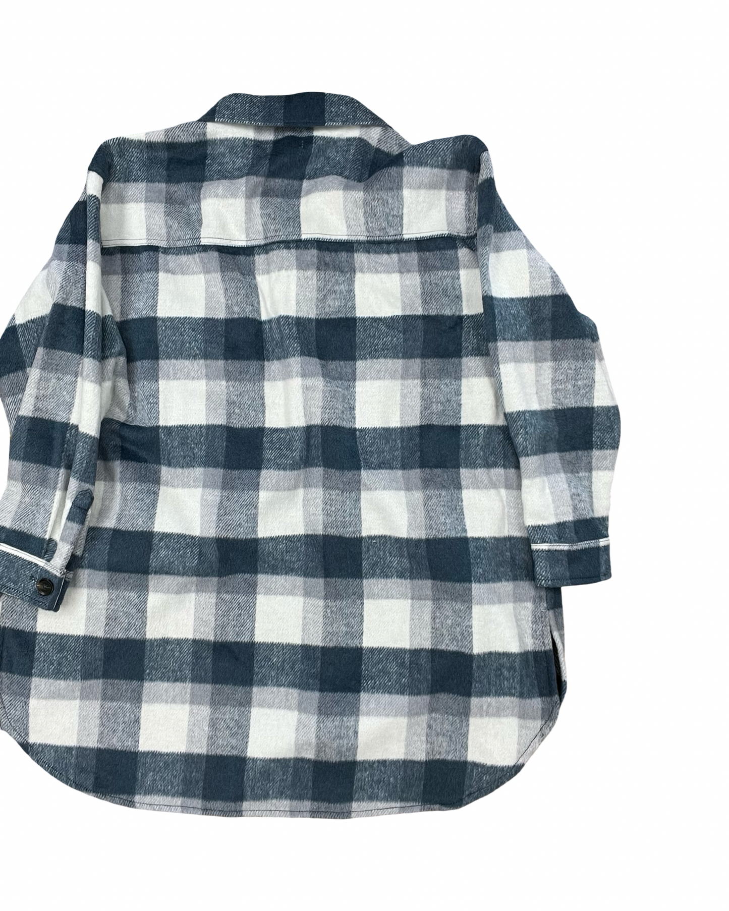 Jacket Shirt By Maurices In Blue & White, Size:1X