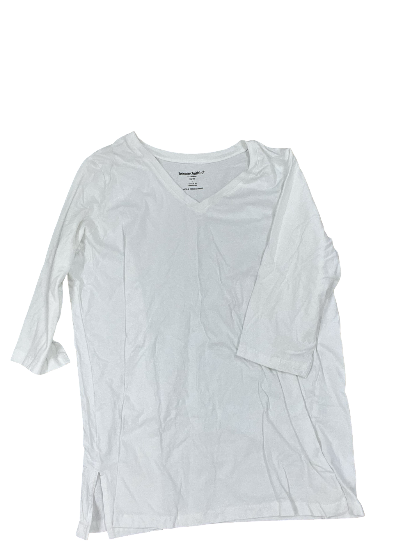 Top Ss Basic By Woman Within In White, Size:Xl