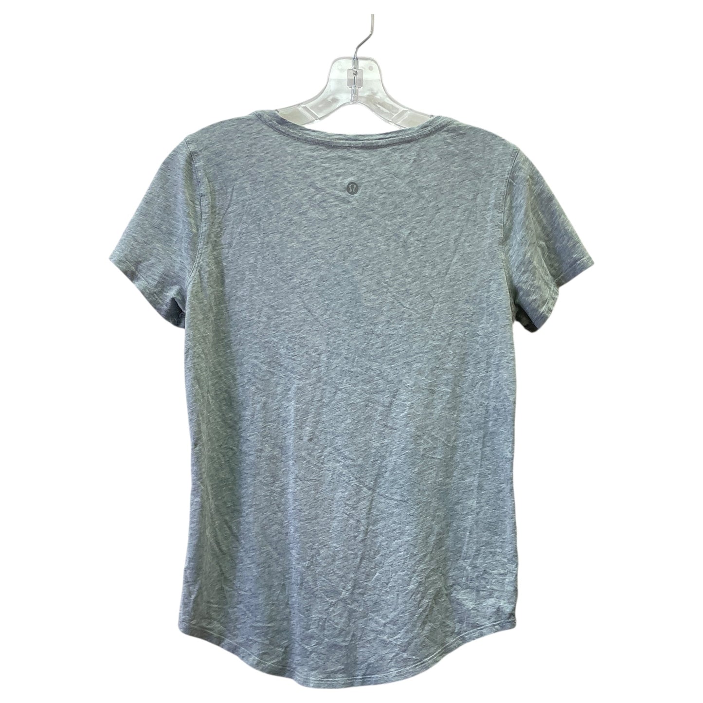 Athletic Top Ss By Lululemon In Grey, Size:S