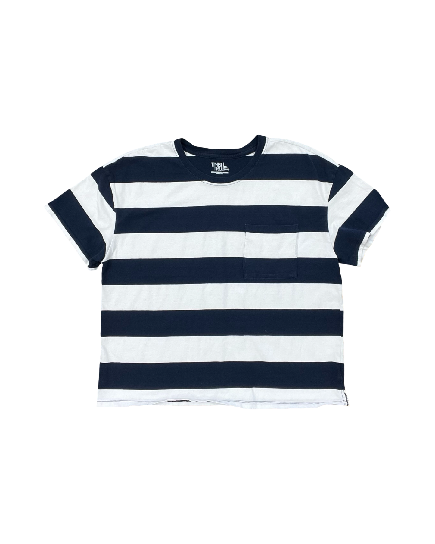 Top Ss By Time And Tru In Blue & White, Size:Xl