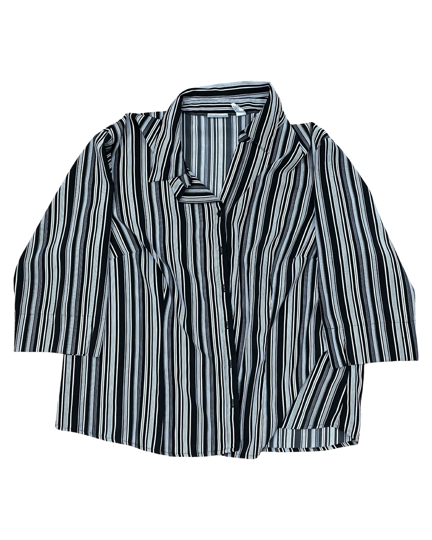 Blouse 3/4 Sleeve By Studio Works In Black & White, Size:2X