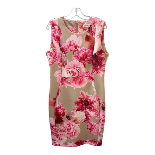 Dress Party Short By Calvin Klein In Pink & Tan, Size:L