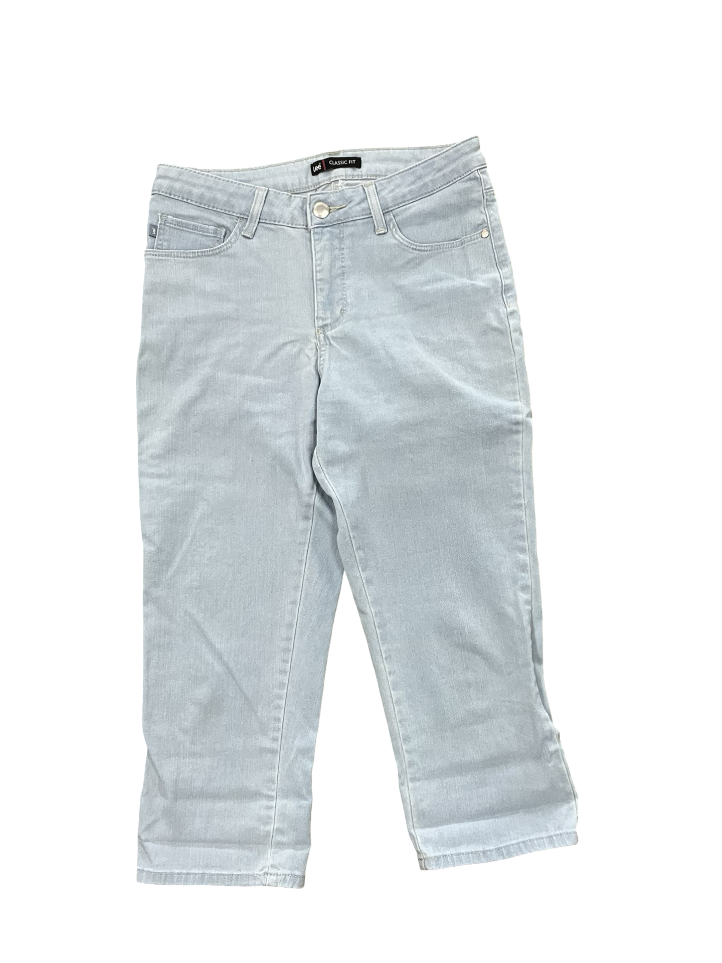 Pants Cropped By Lee In Blue Denim, Size:8
