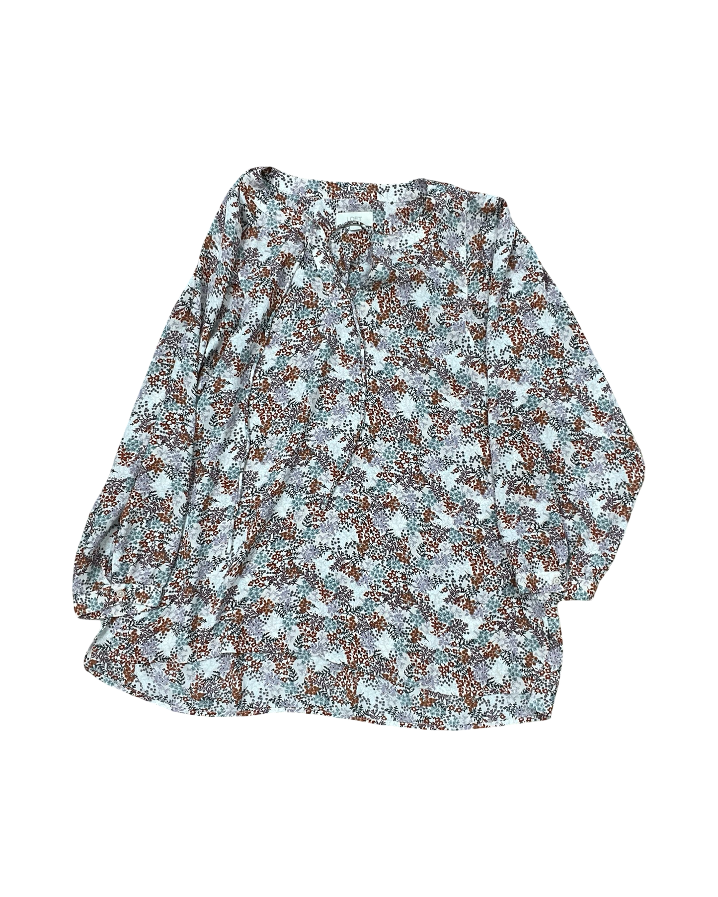 Top 3/4 Sleeve By Loft In Floral Print, Size:S