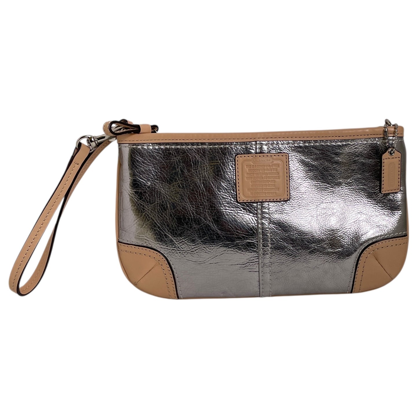 Wristlet Designer By Coach In Silver, Size:Small