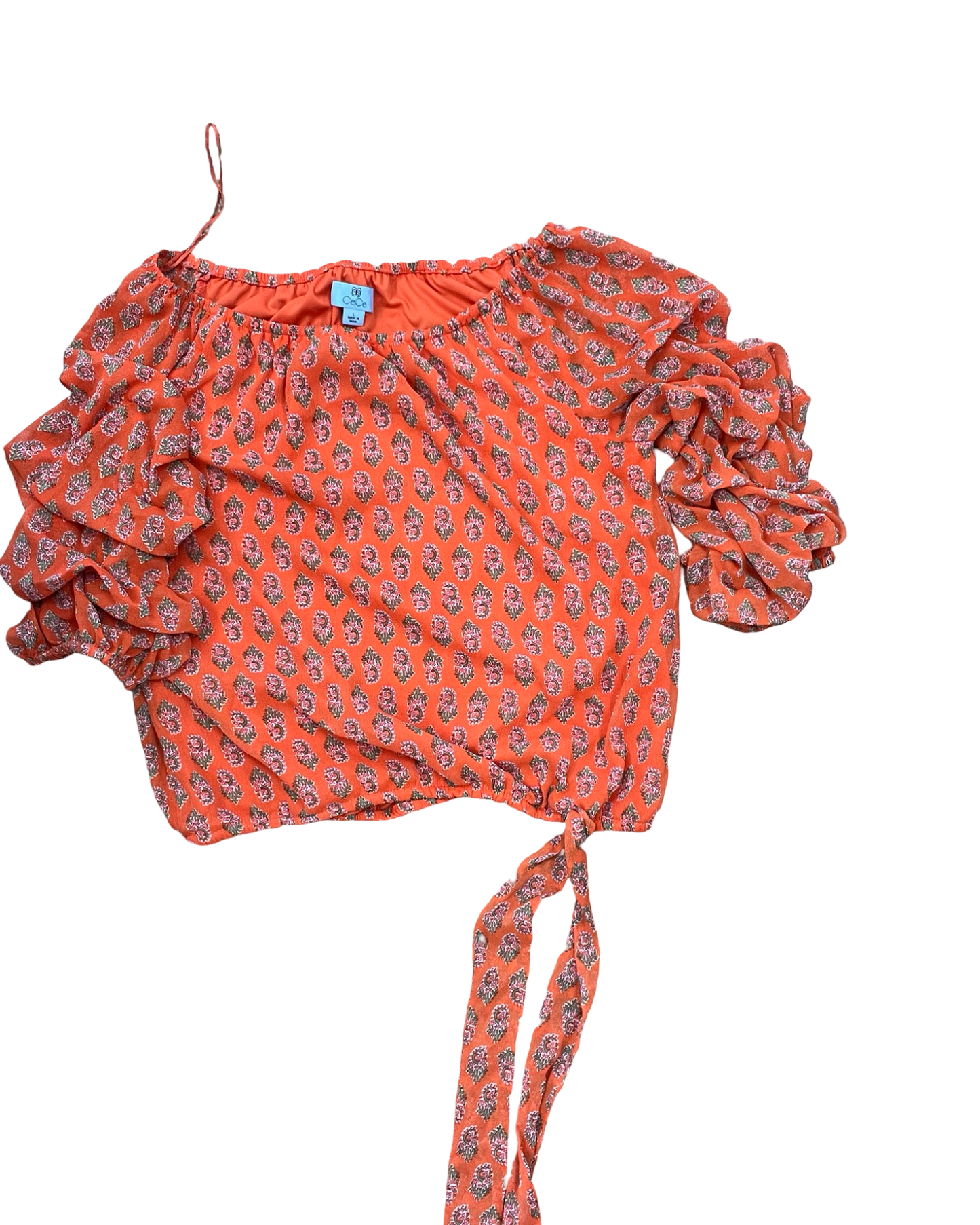 Top 3/4 Sleeve By Cece In Orange, Size:L