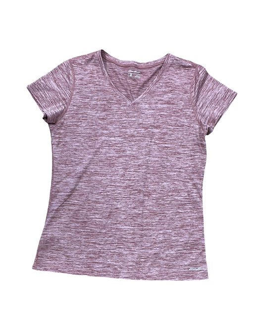 Athletic Top Ss By Eddie Bauer In Mauve, Size:L