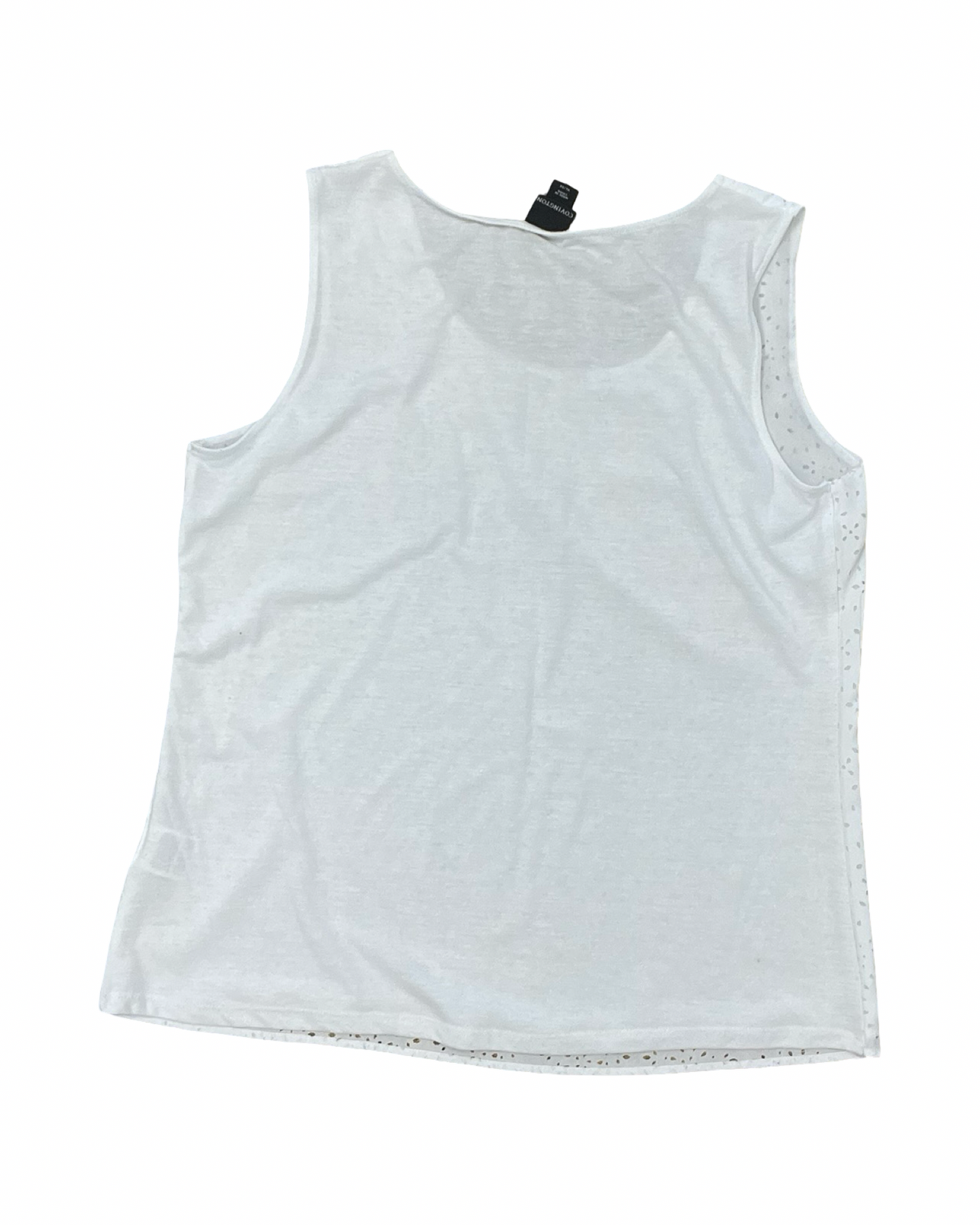 Top Sleeveless By Covington In White, Size:Xl