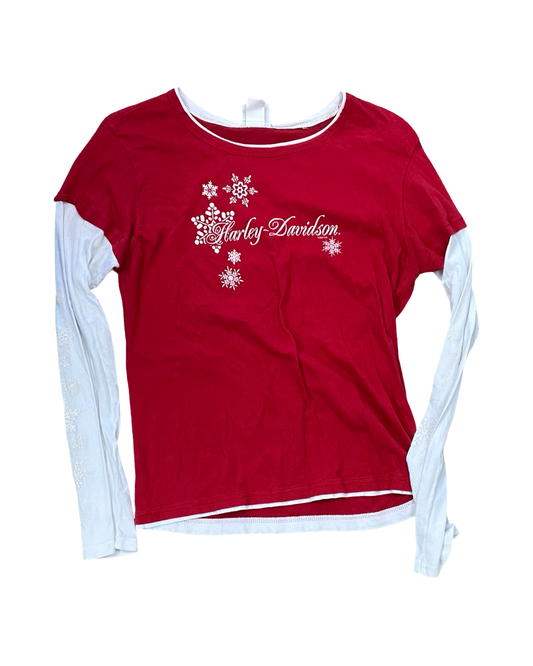 Top Ls By Harley Davidson In Red & White, Size:L