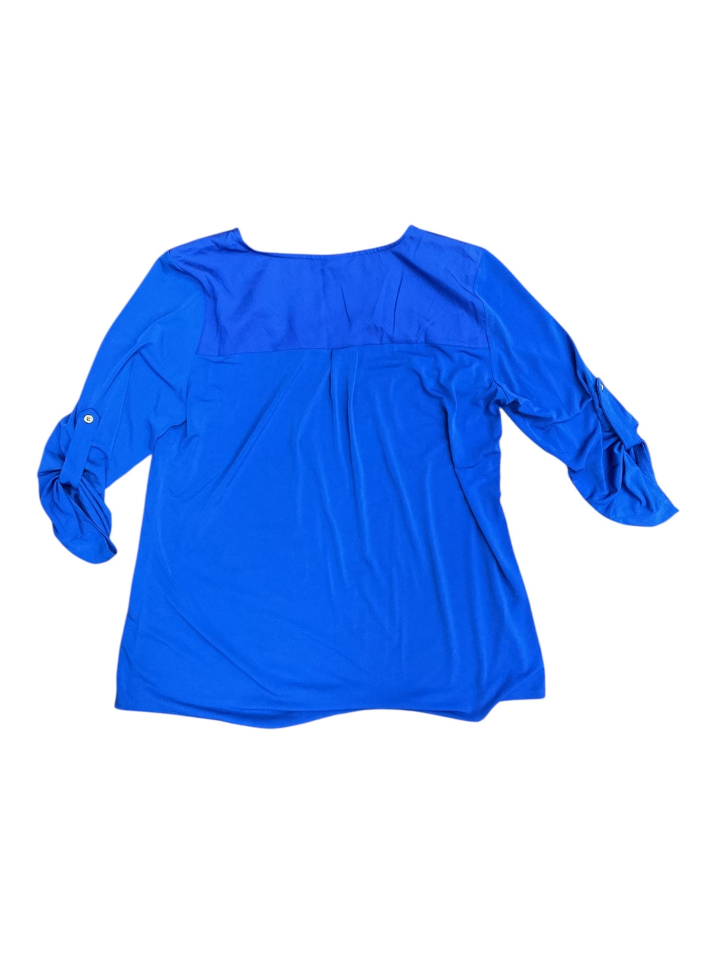 Top 3/4 Sleeve By Roz And Ali In Blue, Size:L