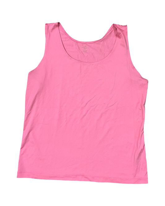 Top Sleeveless By Worthington In Pink, Size:1X