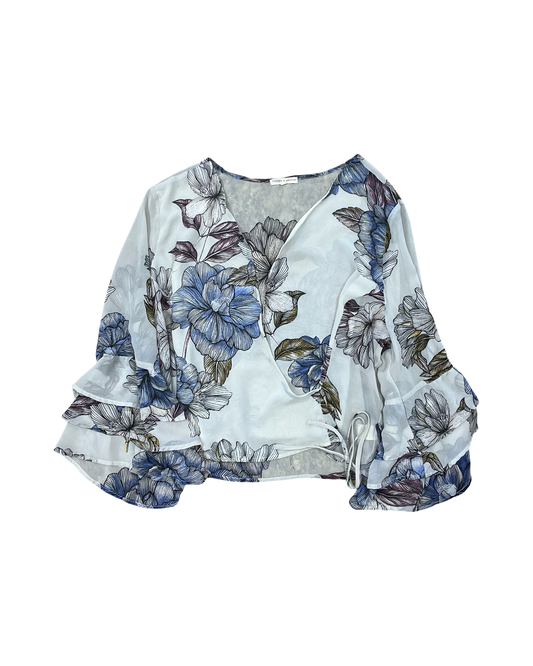 Top 3/4 Sleeve By Clothes Mentor In Floral Print, Size:2X