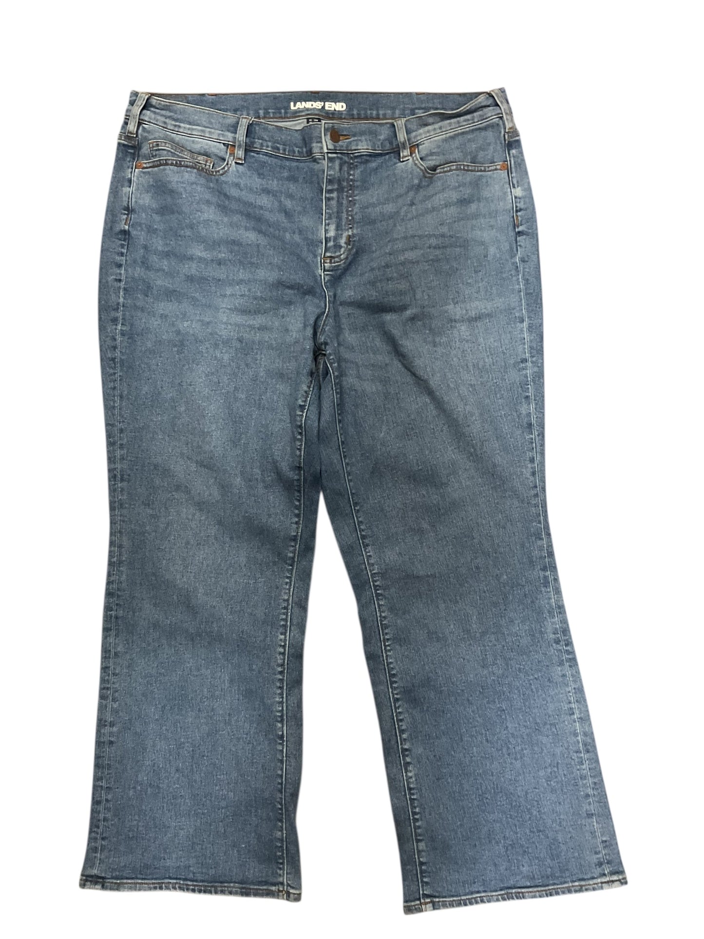 Jeans Wide Leg By Lands End In Blue Denim, Size:20