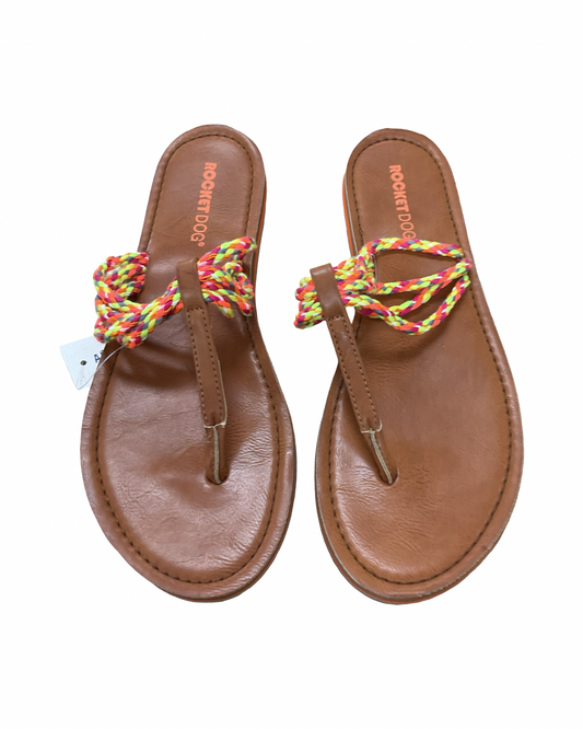 Sandals Flip Flops By Rocket Dogs In Orange, Size:9