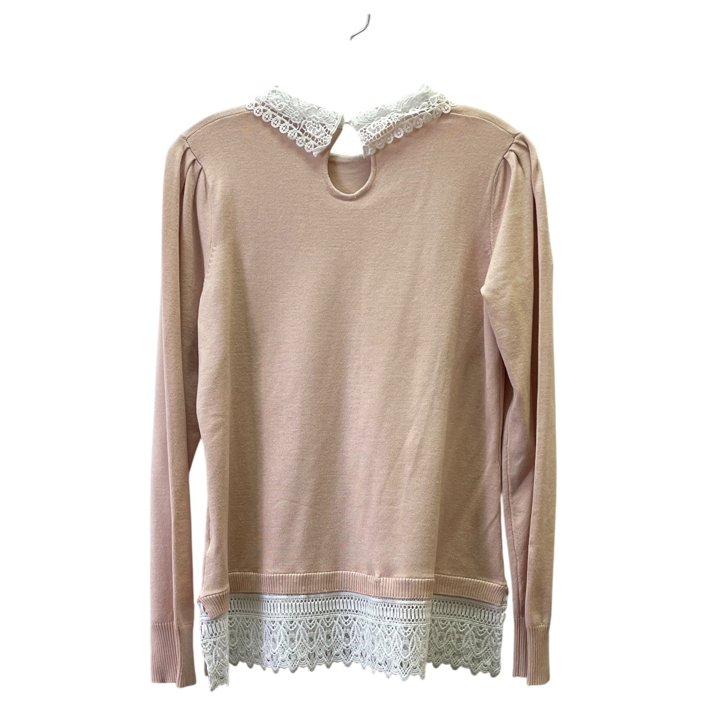 Top Ls By Adrianna Papell In Pink & White, Size:M