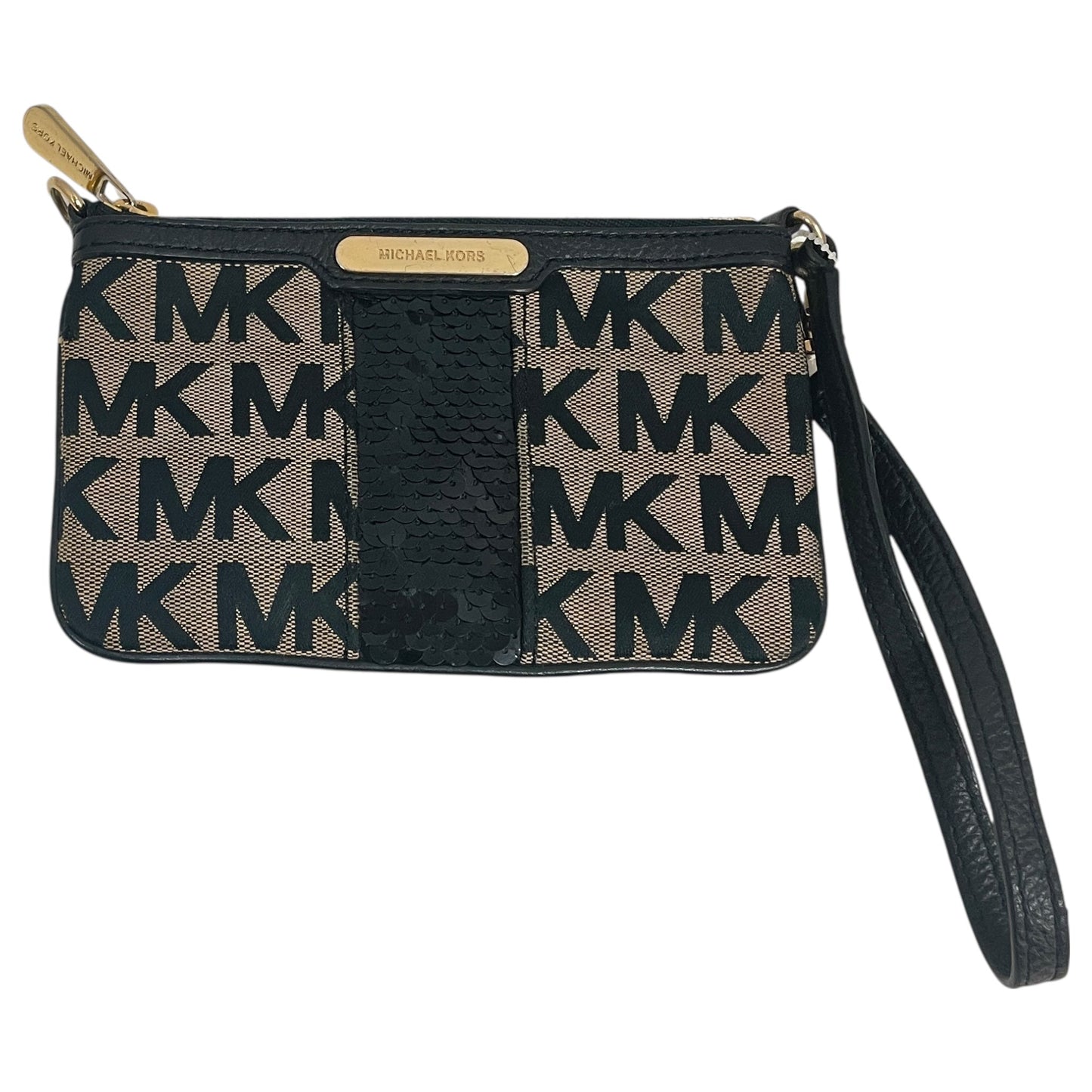 Wristlet Designer By Michael Kors In Black & Brown, Size:Small