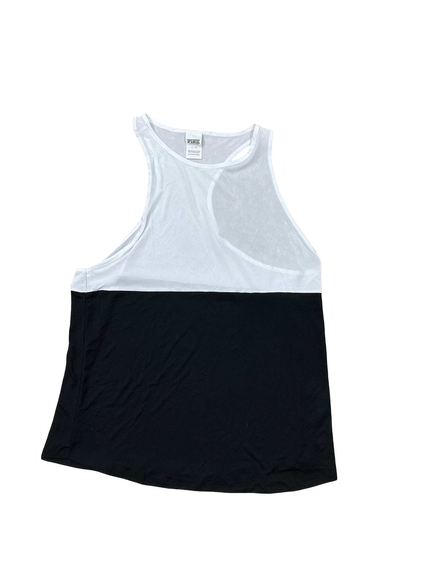 Top Sleeveless By Pink In Black & White, Size:L