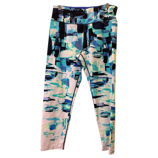 Athletic Leggings By Calvin Klein Performance In Blue & White, Size:Xl