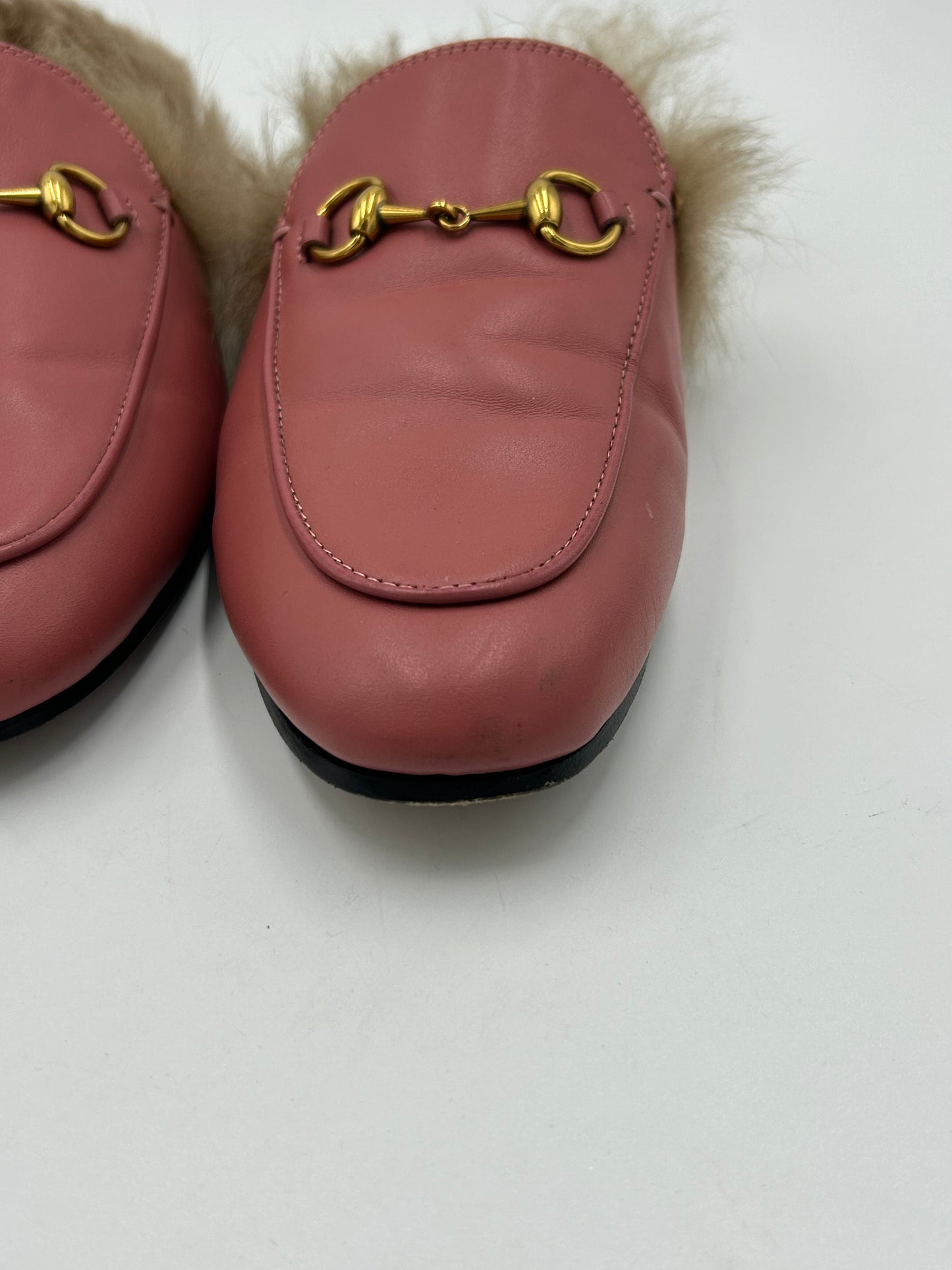 Gucci Princetown Horsebit Fur Designer Mules  Size: 6/36