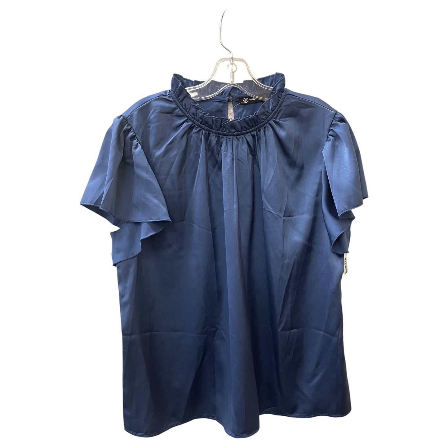 Blouse Sleeveless By Prettygarden In Blue, Size:Xl