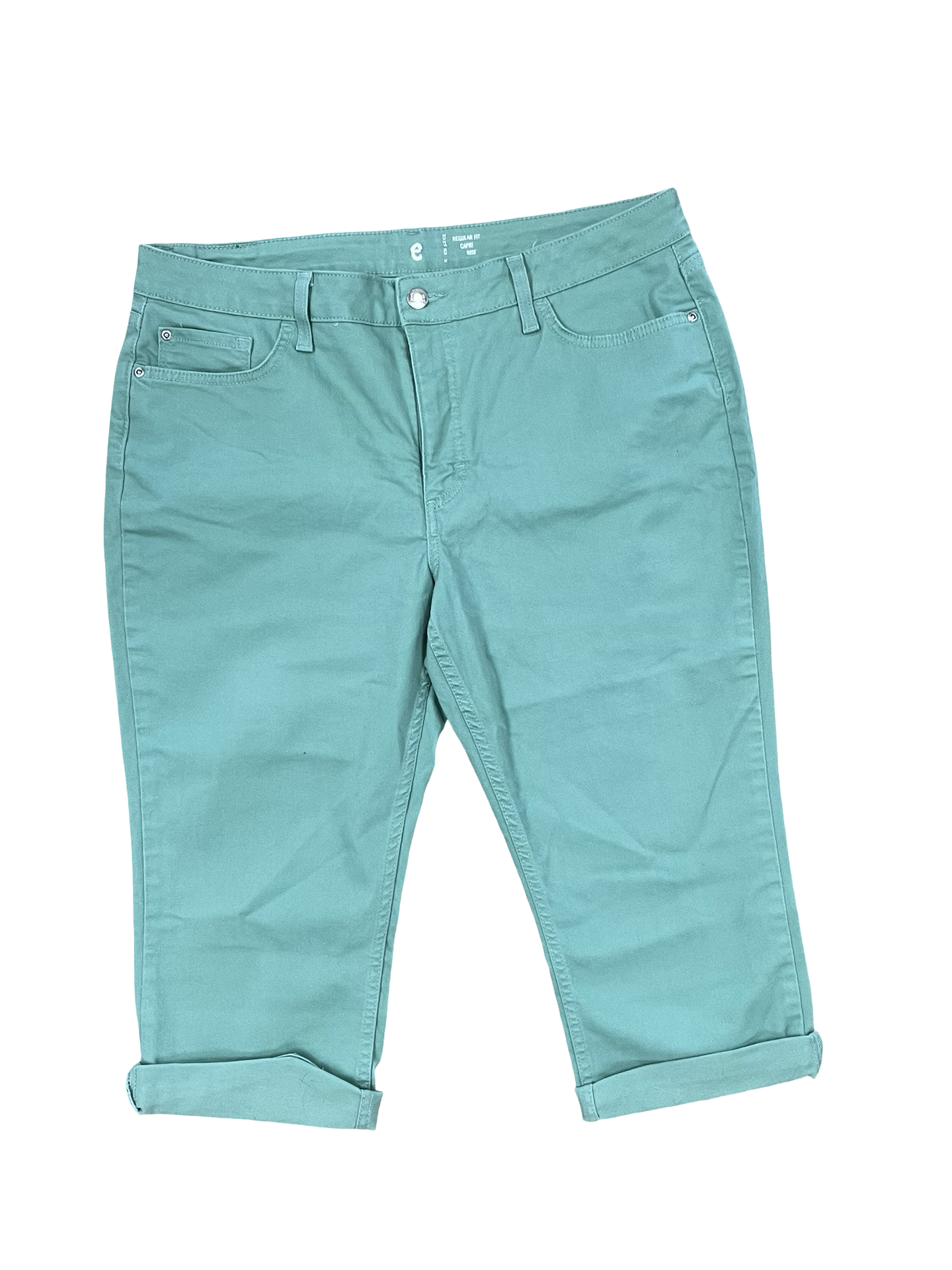 Jeans Cropped By Lee In Green Denim, Size:18