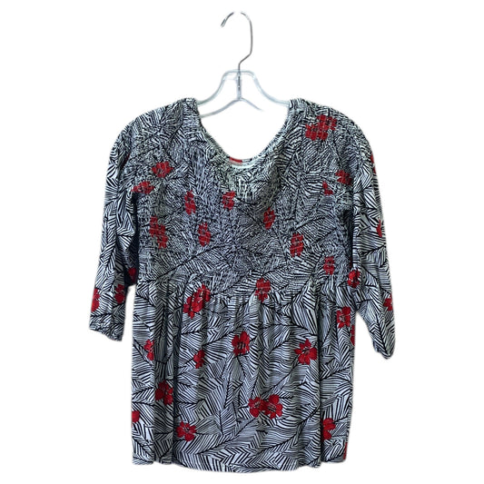 Top 3/4 Sleeve By J. Jill In Black & White, Size:Xs