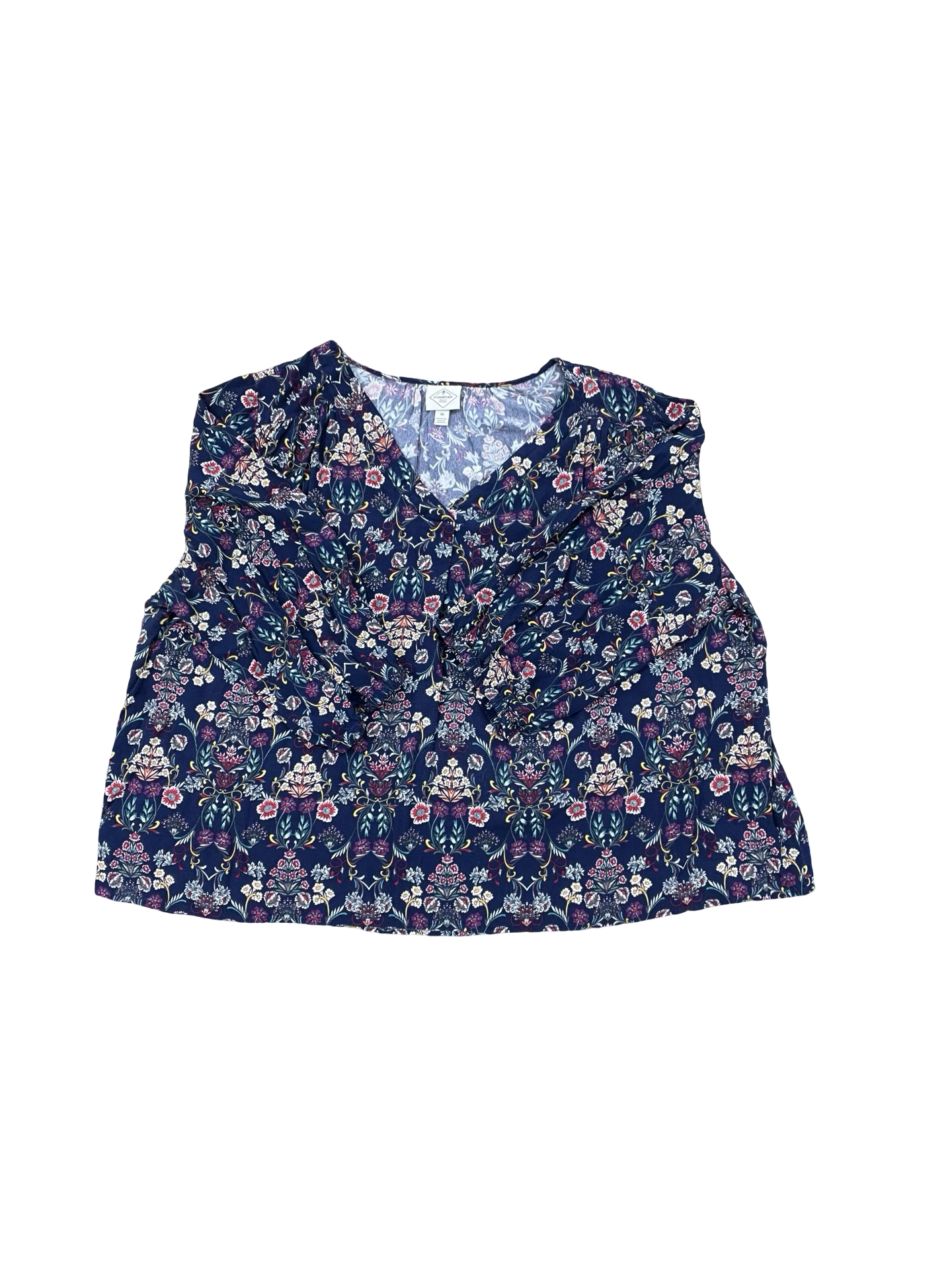 Top 3/4 Sleeve By St Johns Bay In Blue, Size:3X