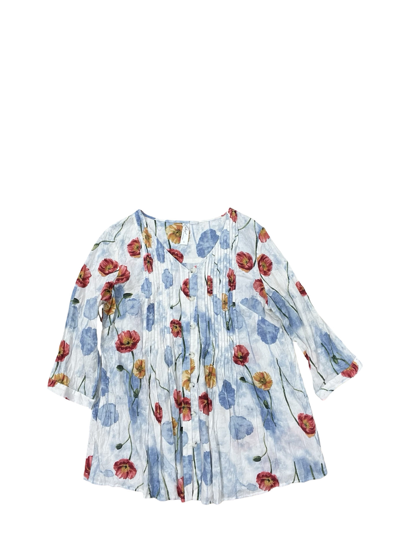 Top 3/4 Sleeve By Ethyl In Blue & White, Size:S