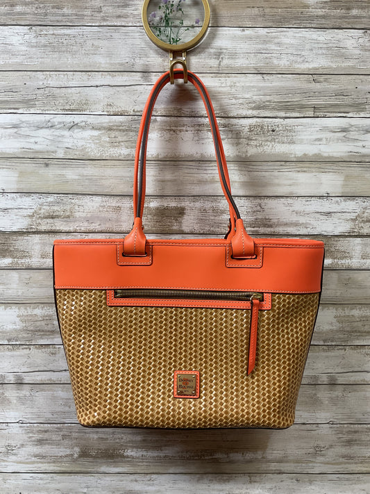 Handbag Designer By Dooney And Bourke In Brown & Orange, Size:Medium