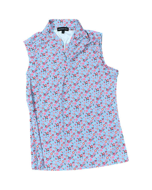 Athletic Tank Top By Clothes Mentor In Blue & Pink, Size:M