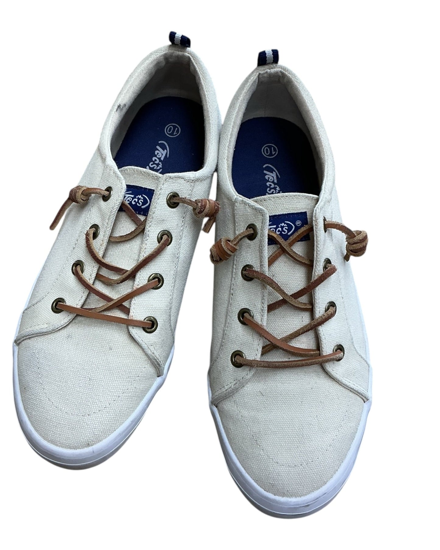 Shoes Flats By Clothes Mentor In Cream, Size:10