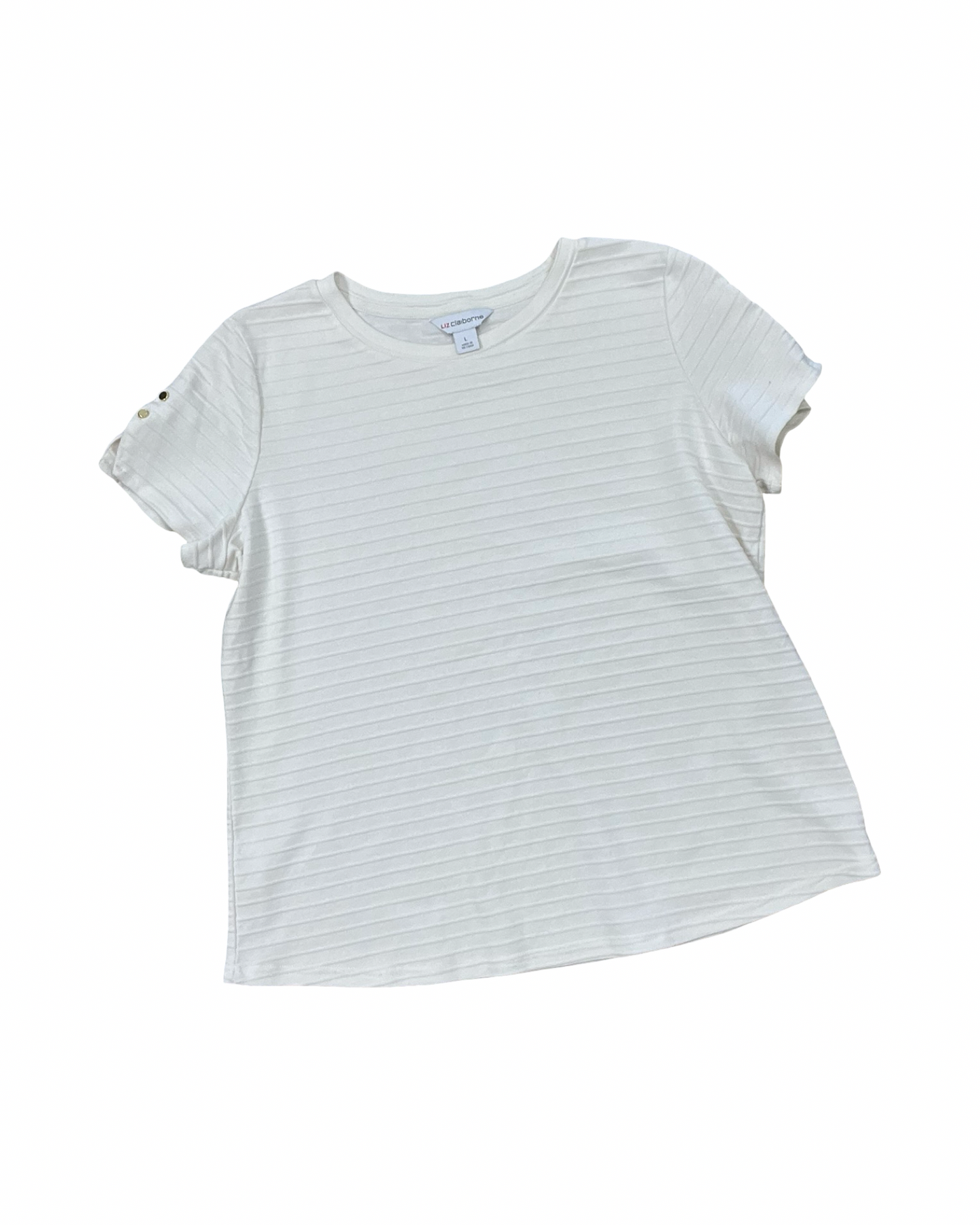 Top Ss By Liz Claiborne In Cream, Size:L