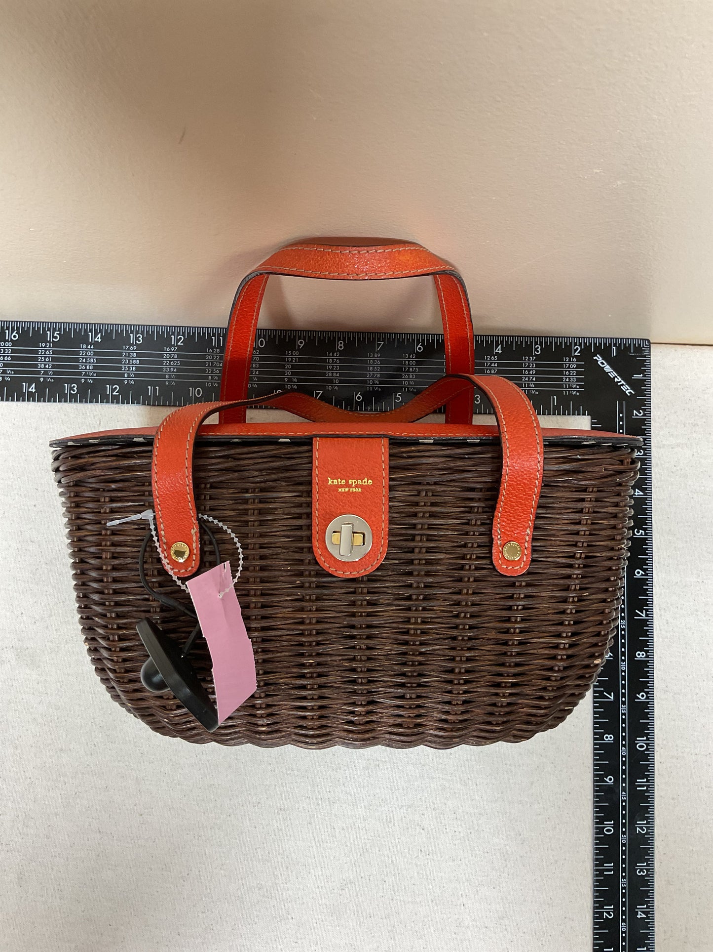 Handbag Designer By Kate Spade In Brown & Orange, Size:Small