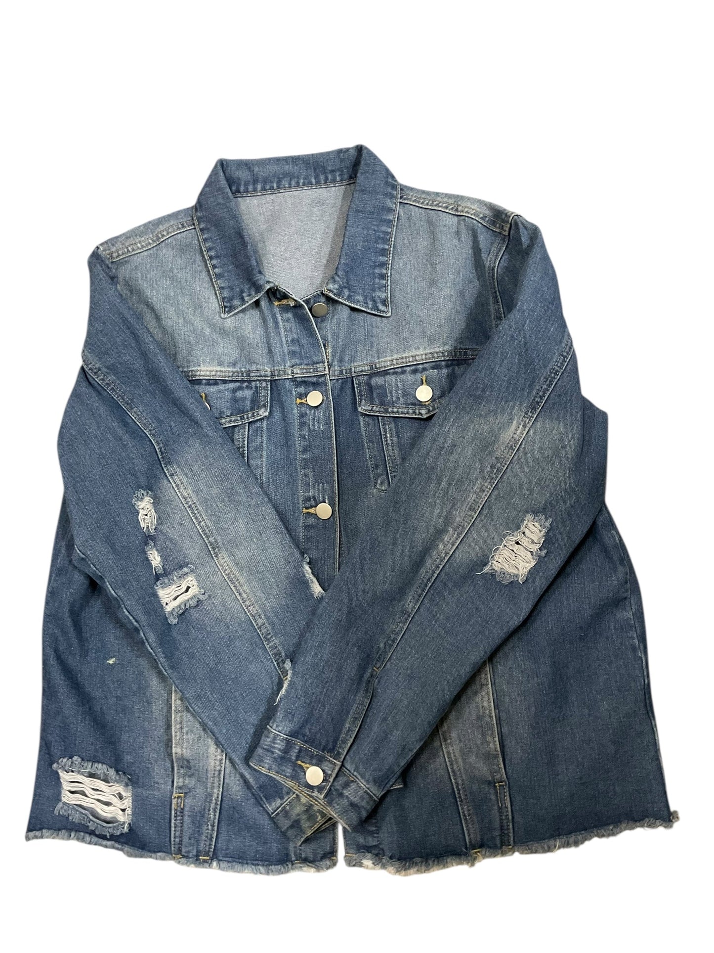 Jacket Denim By Clothes Mentor In Blue Denim, Size:Xl