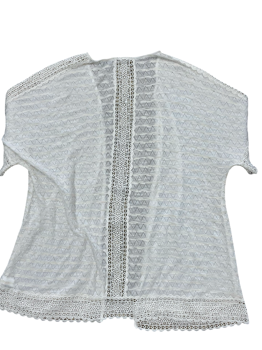 Cardigan By Ana In White, Size:2X