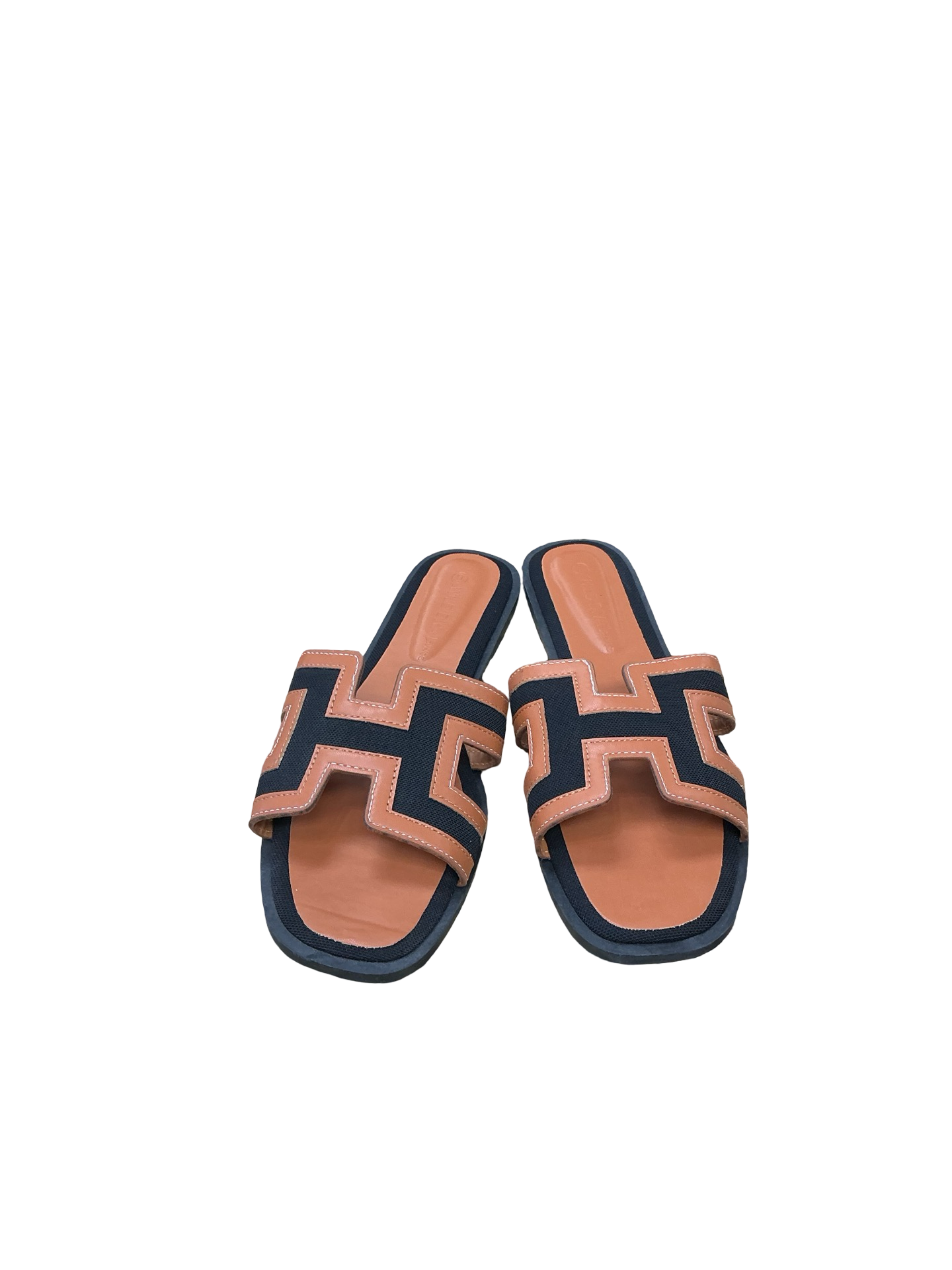 Sandals Flats By Wild Diva In Black & Brown, Size:9