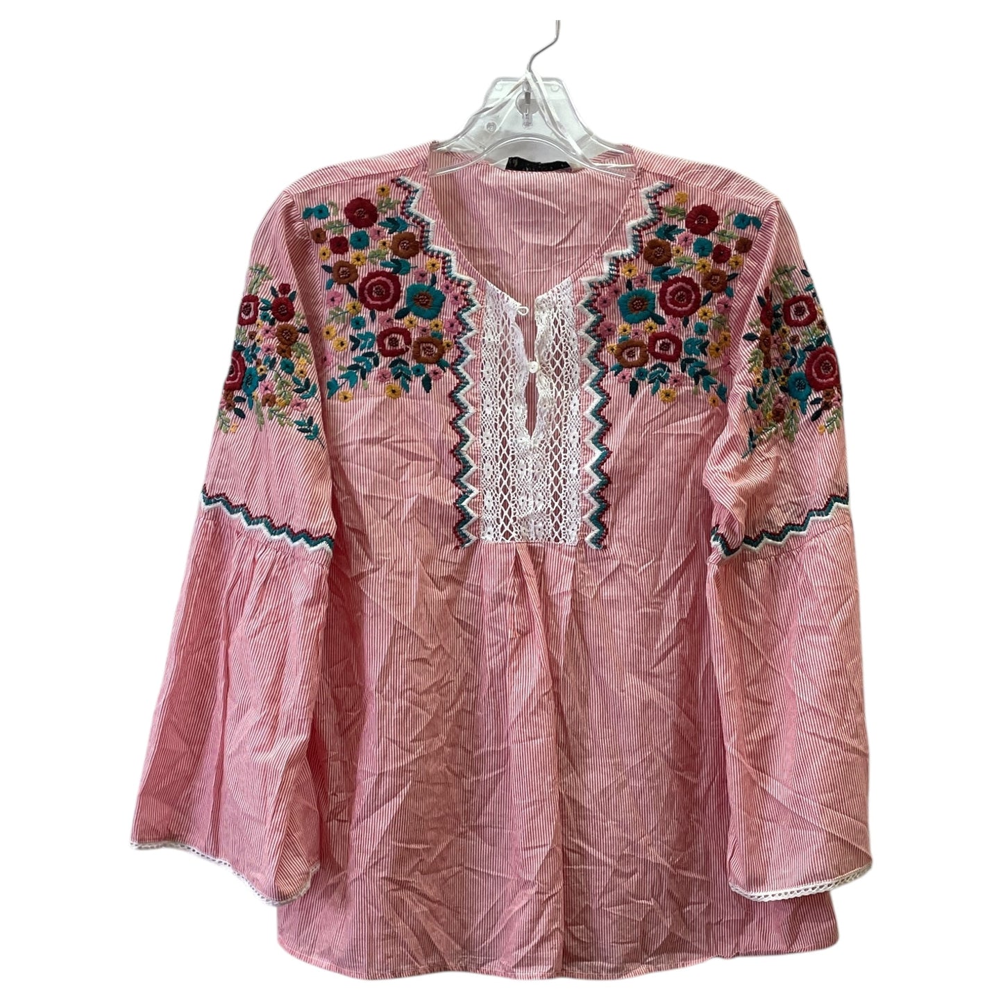 Top Ls By Zara Basic In Red & White, Size:Xl