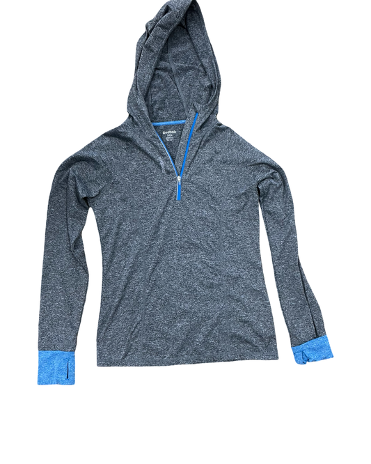 Athletic Top Ls Collar By Reebok In Grey, Size:S