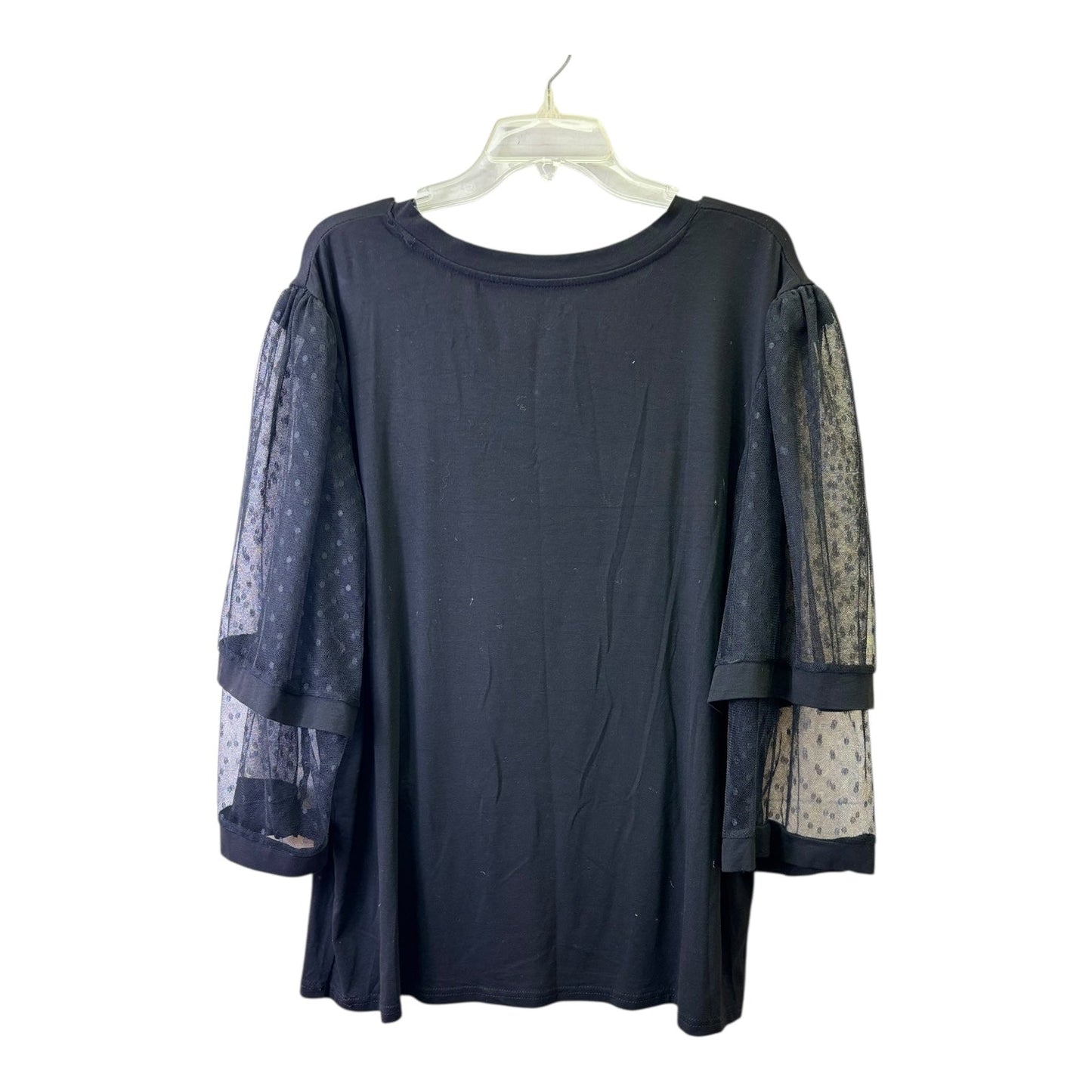 Top 3/4 Sleeve By Ashley Stewart In Black & Red, Size:2X