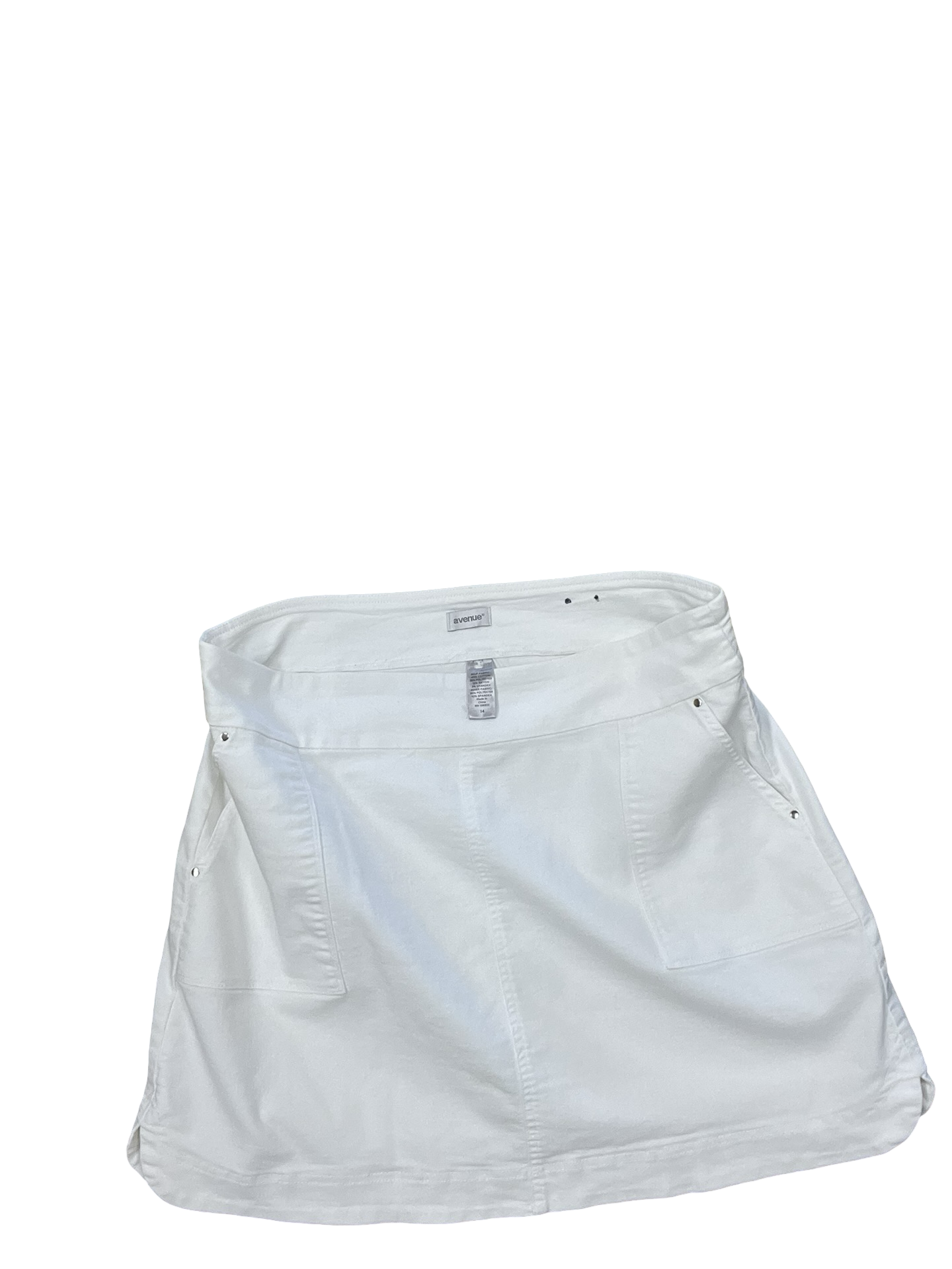 Skort By Avenue In White Denim, Size:L