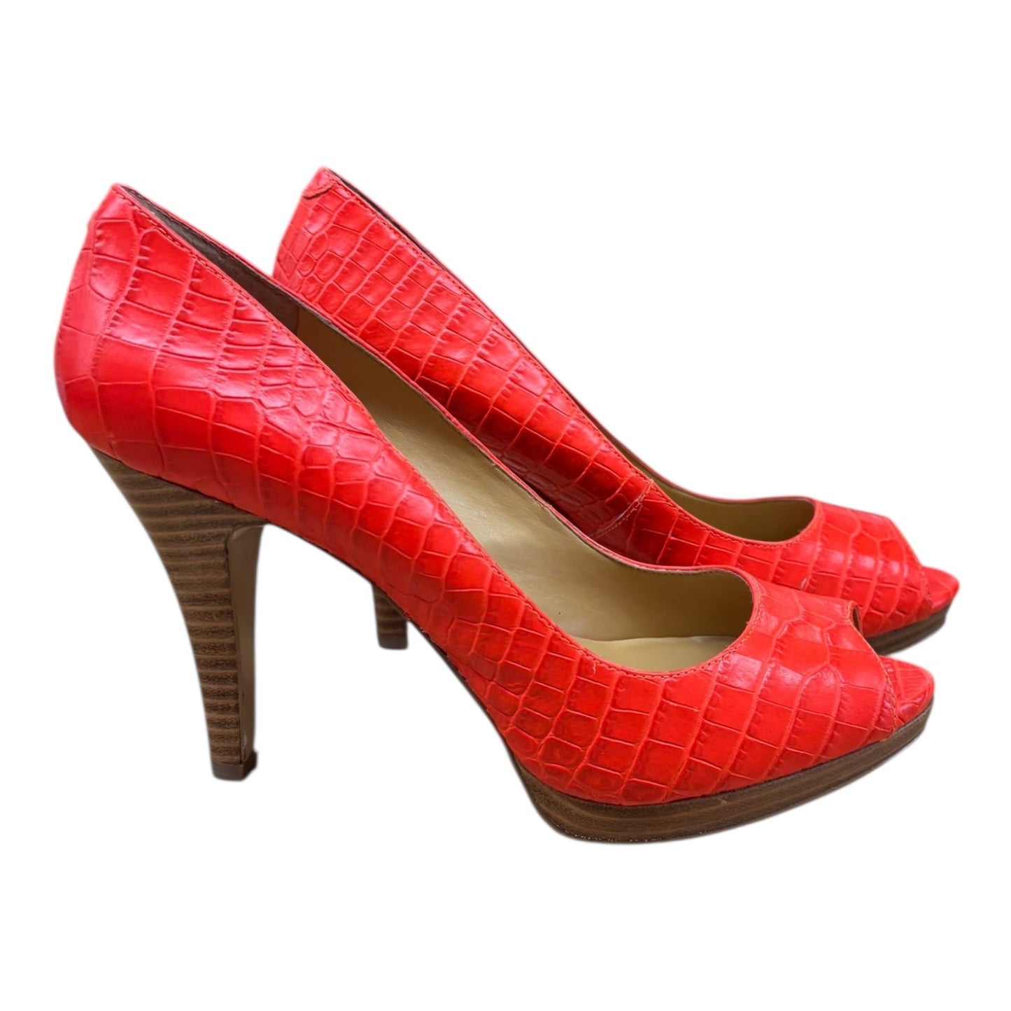 Shoes Heels Stiletto By Nine West In Orange, Size:8