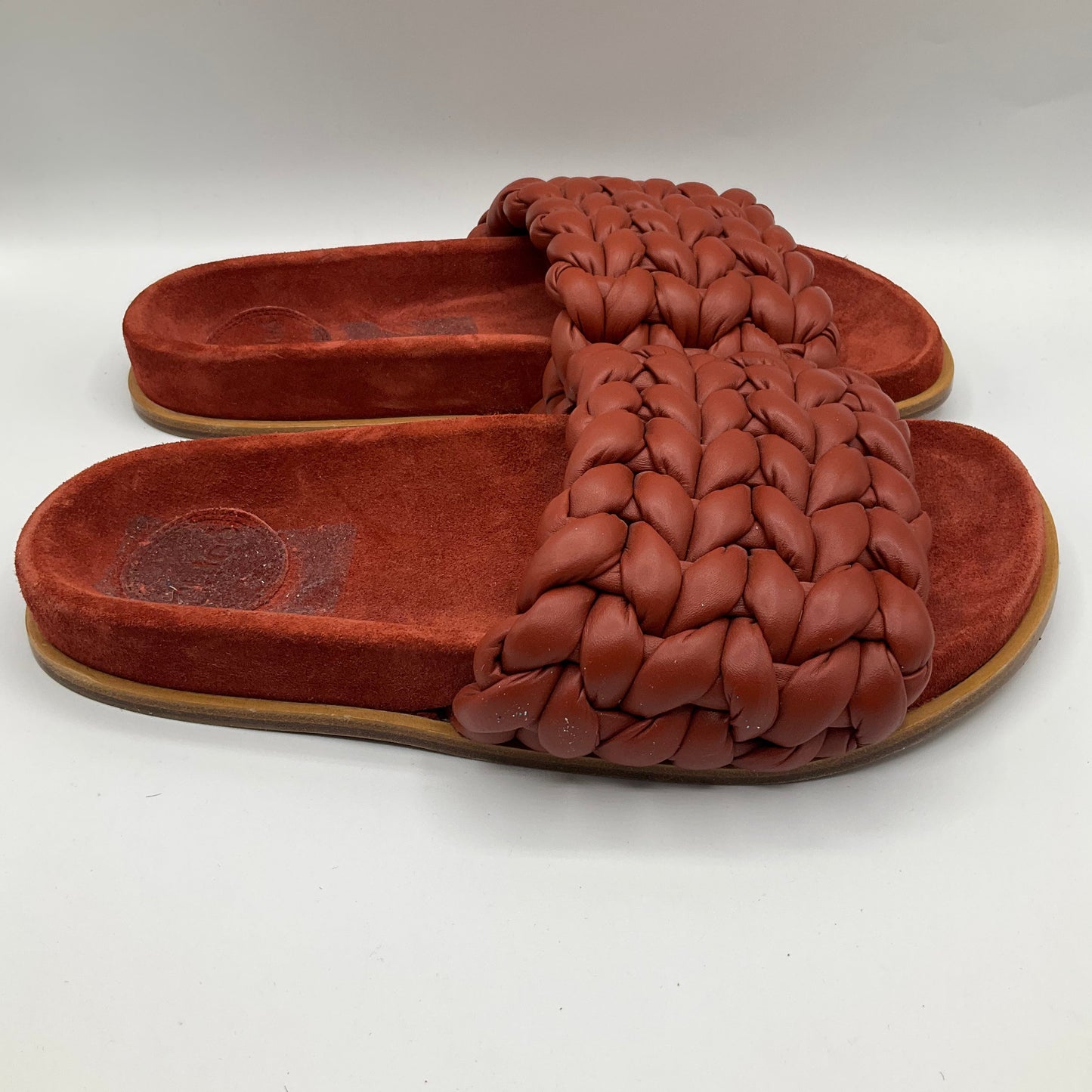 Red Sandals Designer Chloe, Size 8