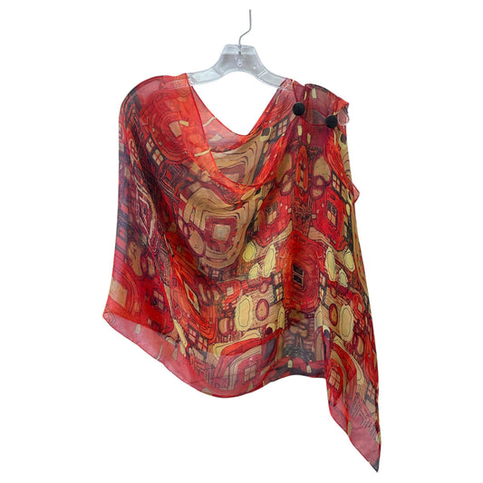 Poncho By PONCH In Red & Yellow, Size:0