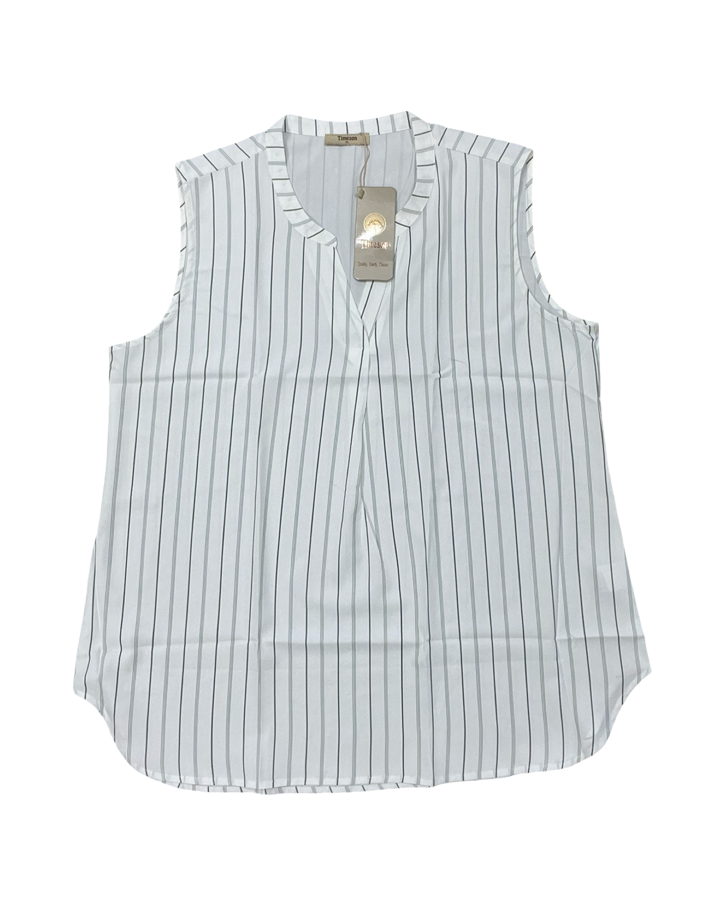 Top Sleeveless By Timeson In White, Size:Xl