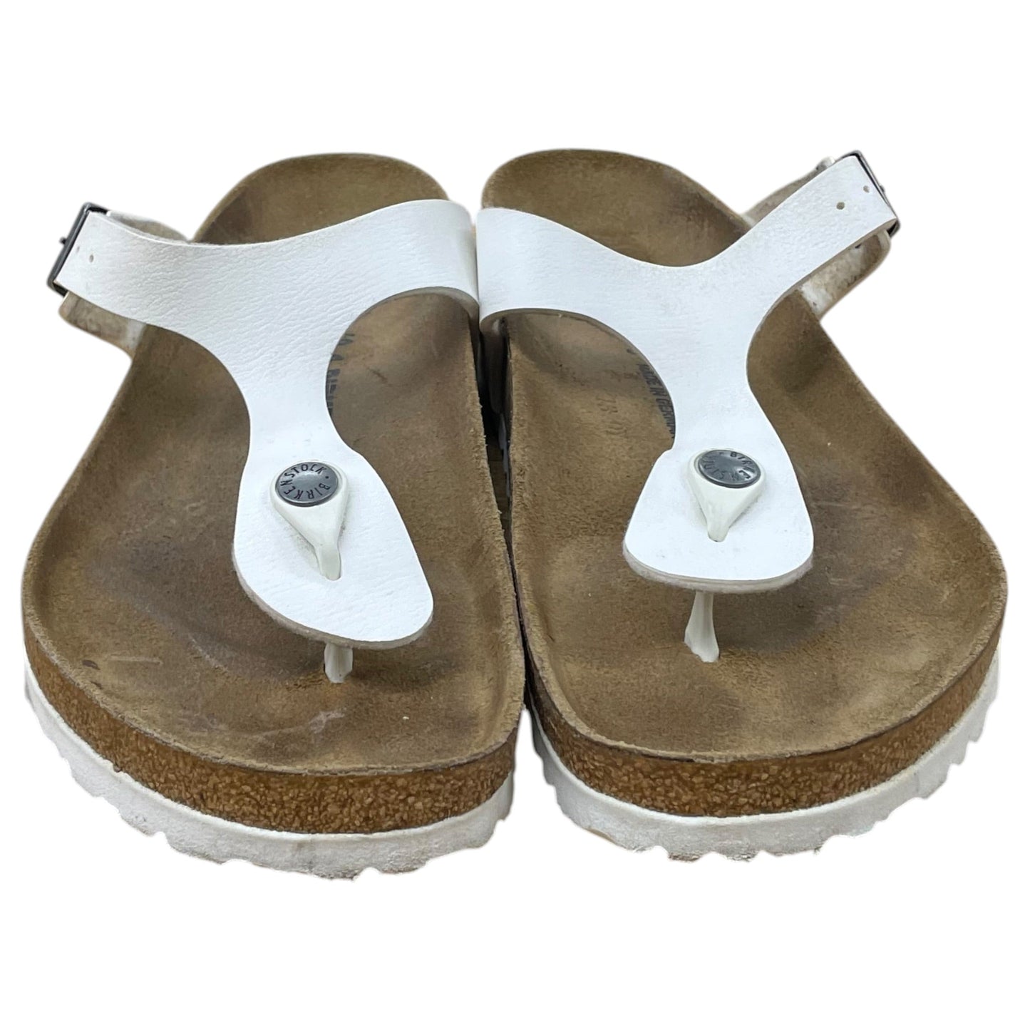 Sandals Flats By Birkenstock In White, Size:9