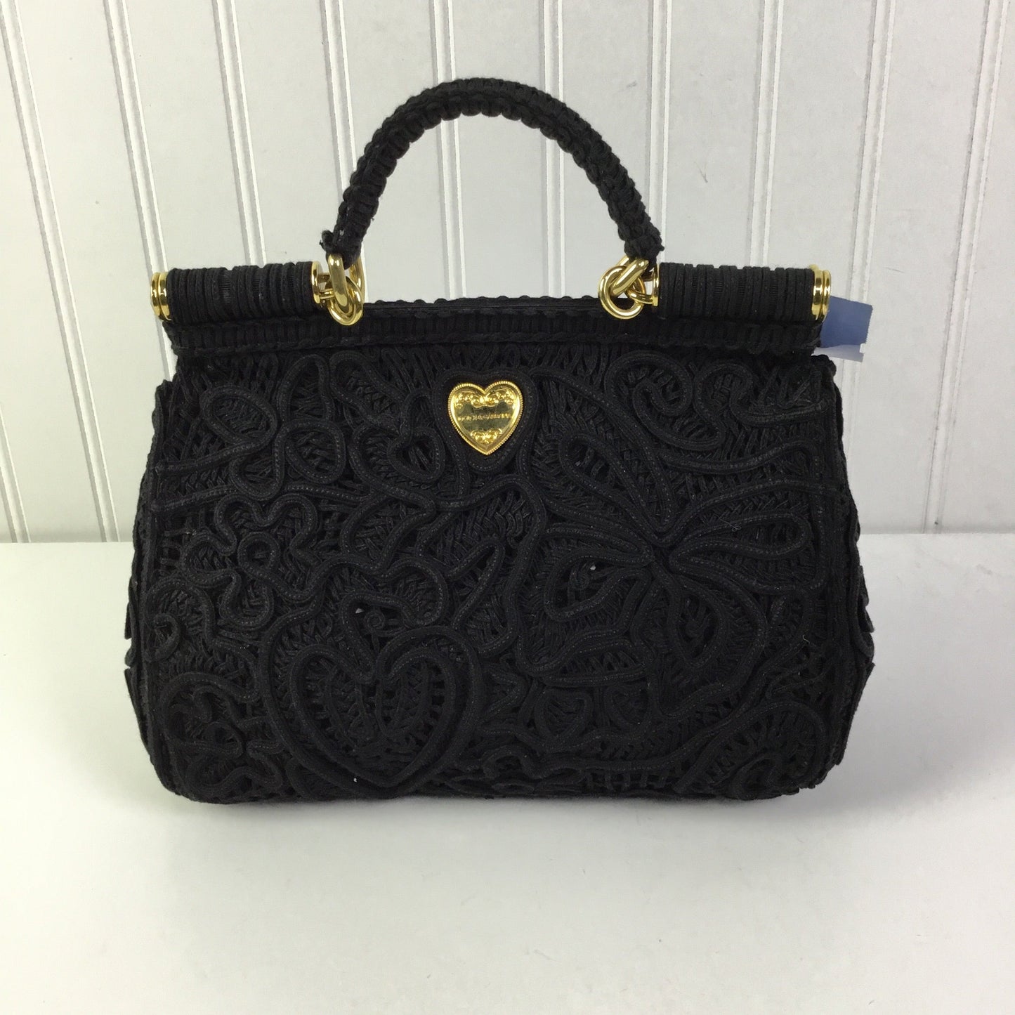 Handbag Luxury Designer By Dolce And Gabbana In Black, Size:Medium