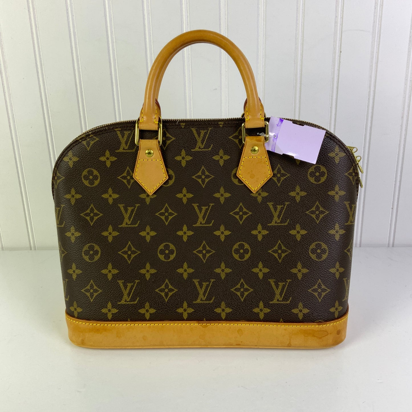 Handbag Luxury Designer By Louis Vuitton In Brown, Size:Medium