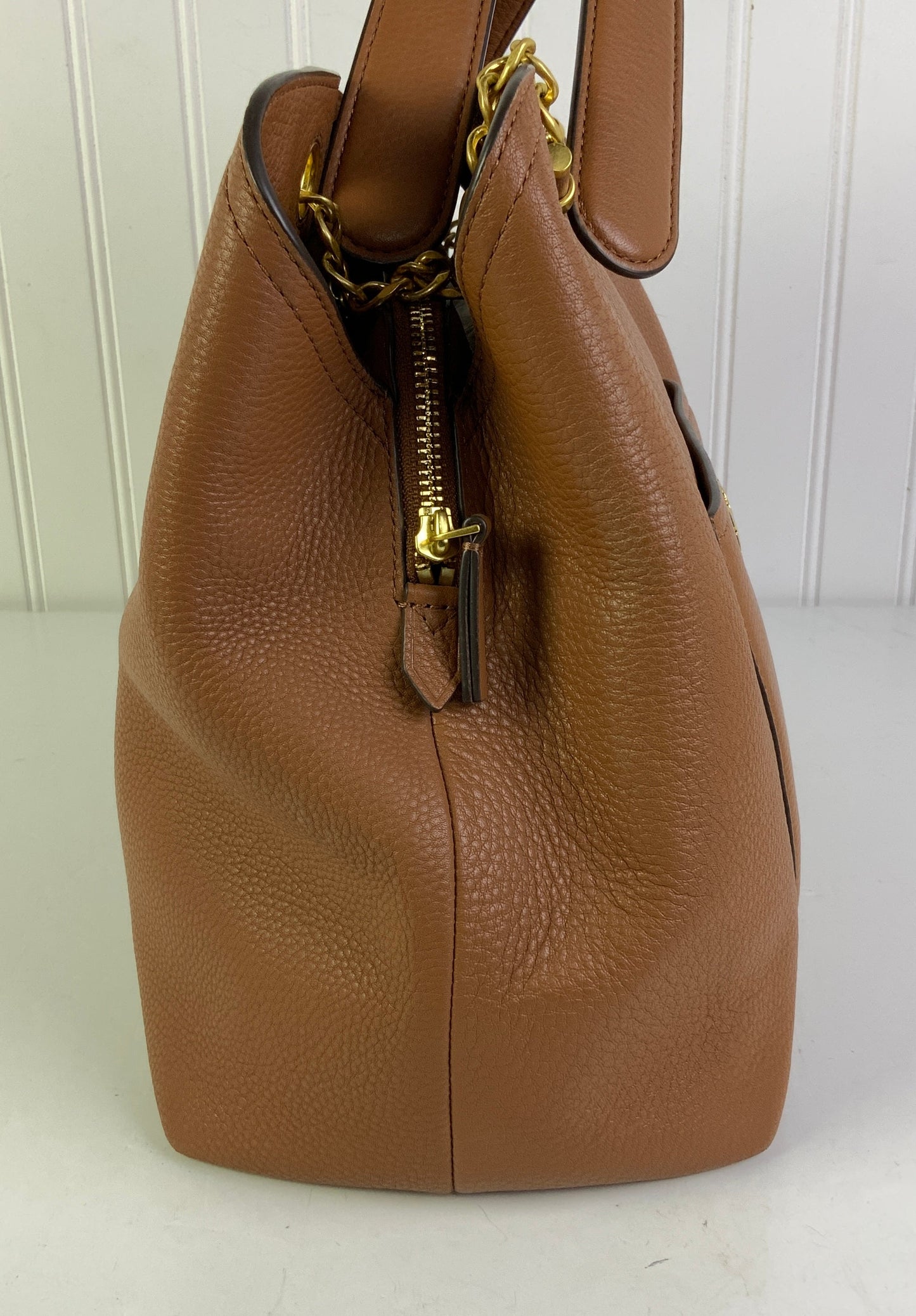 Handbag Designer By Tory Burch In Brown, Size:Large